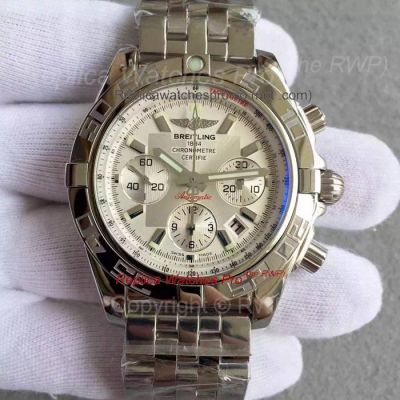 Copy Breitling Chronomat White Face Stainless Steel Band Quartz Watch